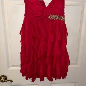 Deb Red Hoco dress strapless